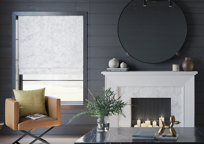 Crushed Velvet, White - Roman Blind - Image 3